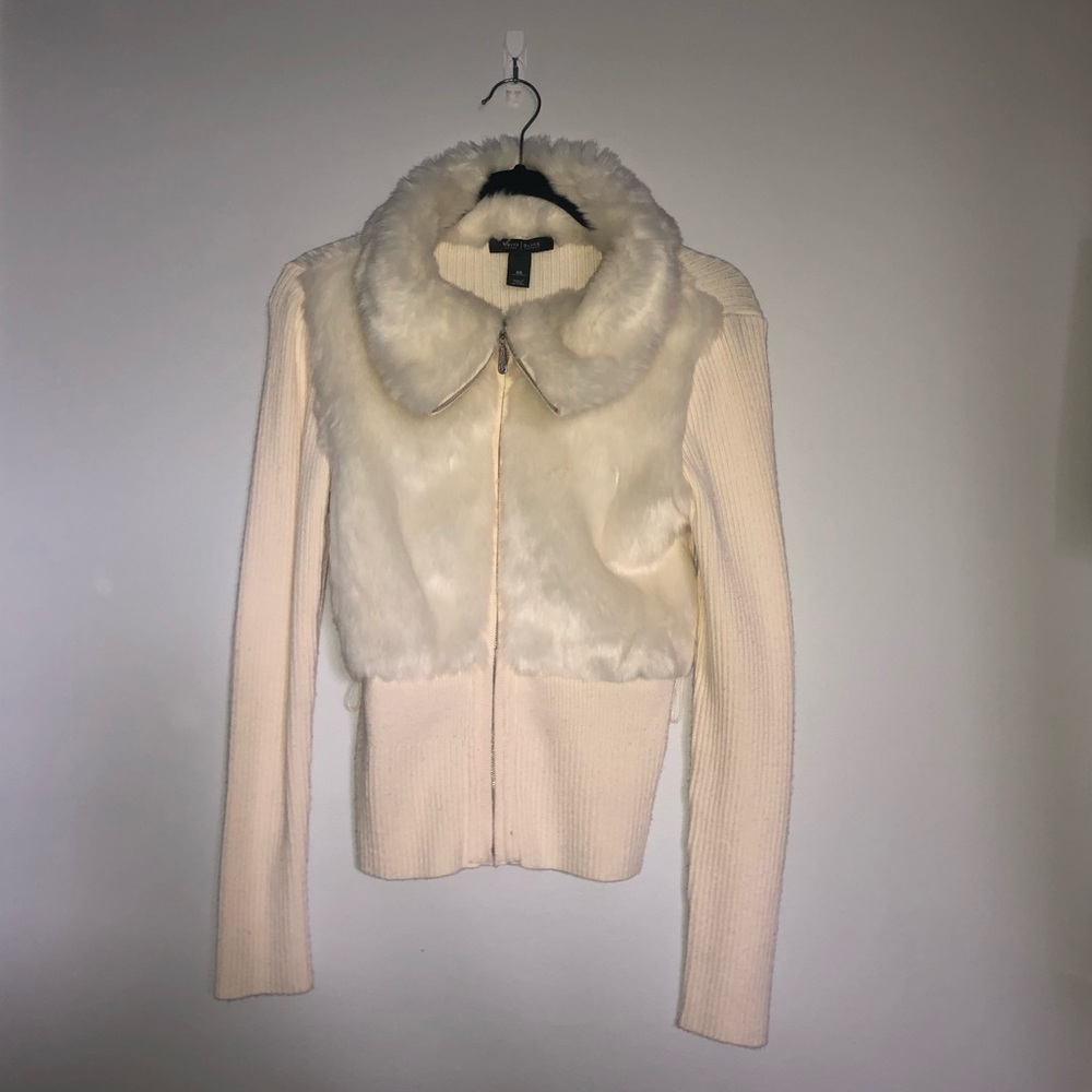 Winter White Faux fur jacket/top